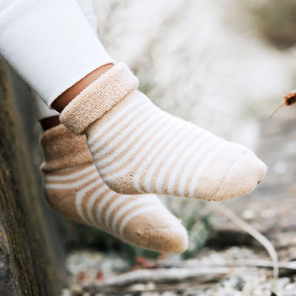 Organic undyed cotton 3 pack Striped socks